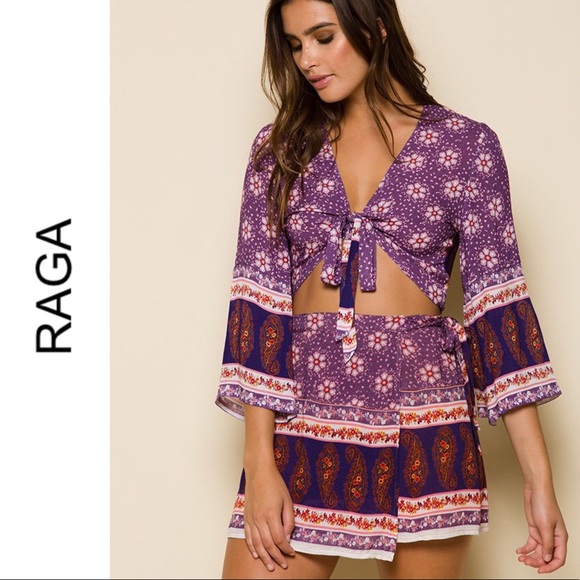 RAGA Tops - [SOLD] Beautiful RAGA Dana Tie Front Wrap Top